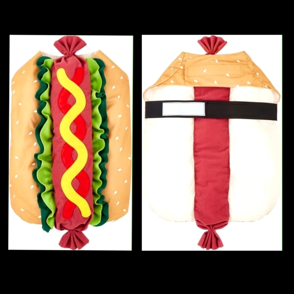 Frisco 🌭 Plush Hotdog Costume for Large Dog (Size XL, ~28"L x ~32"W) -Halloween - Picture 6 of 12